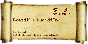Brezán Lucián névjegykártya